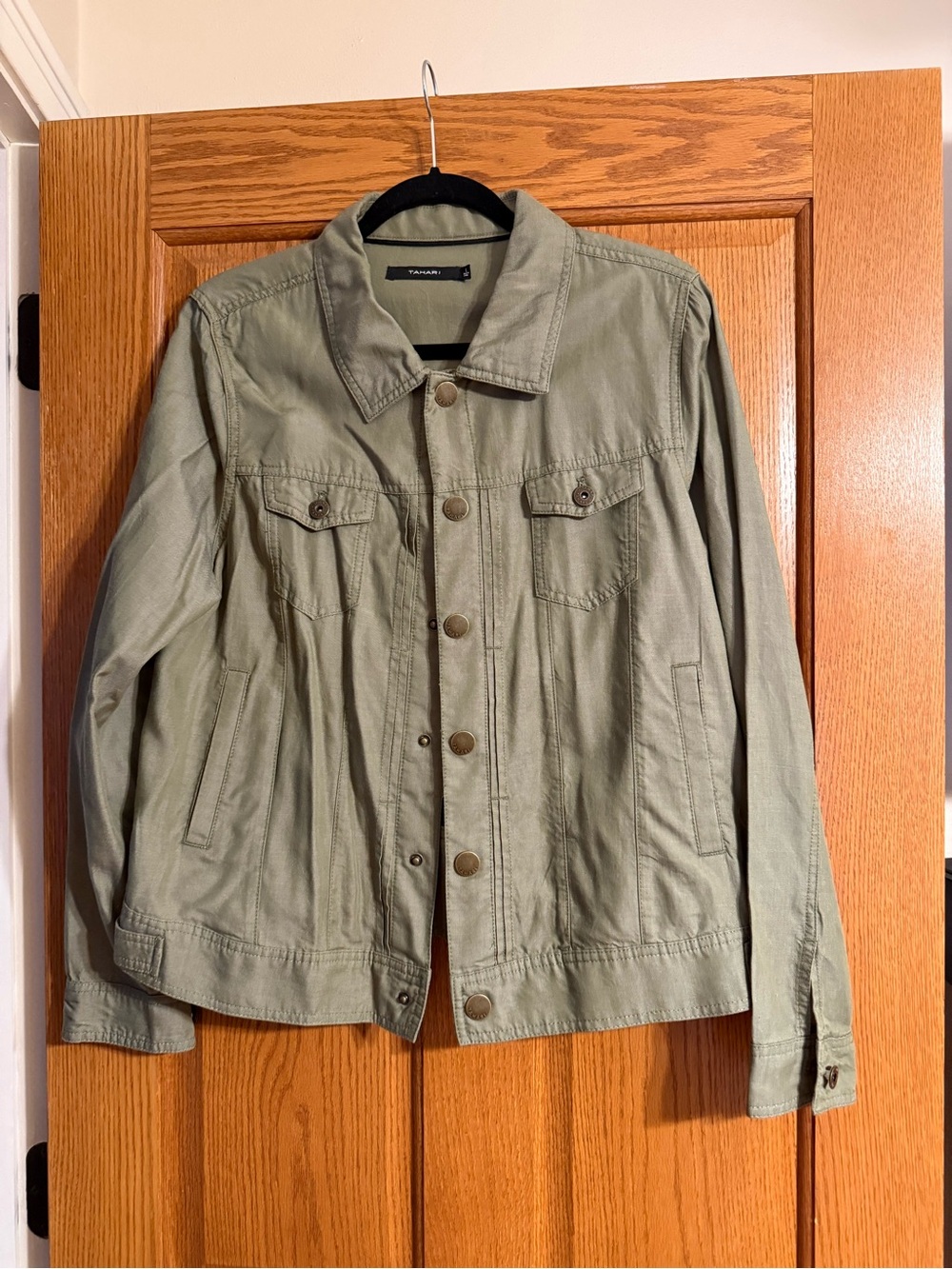 Women’s Olive Green Fall super soft Button-Front Utility Jacket